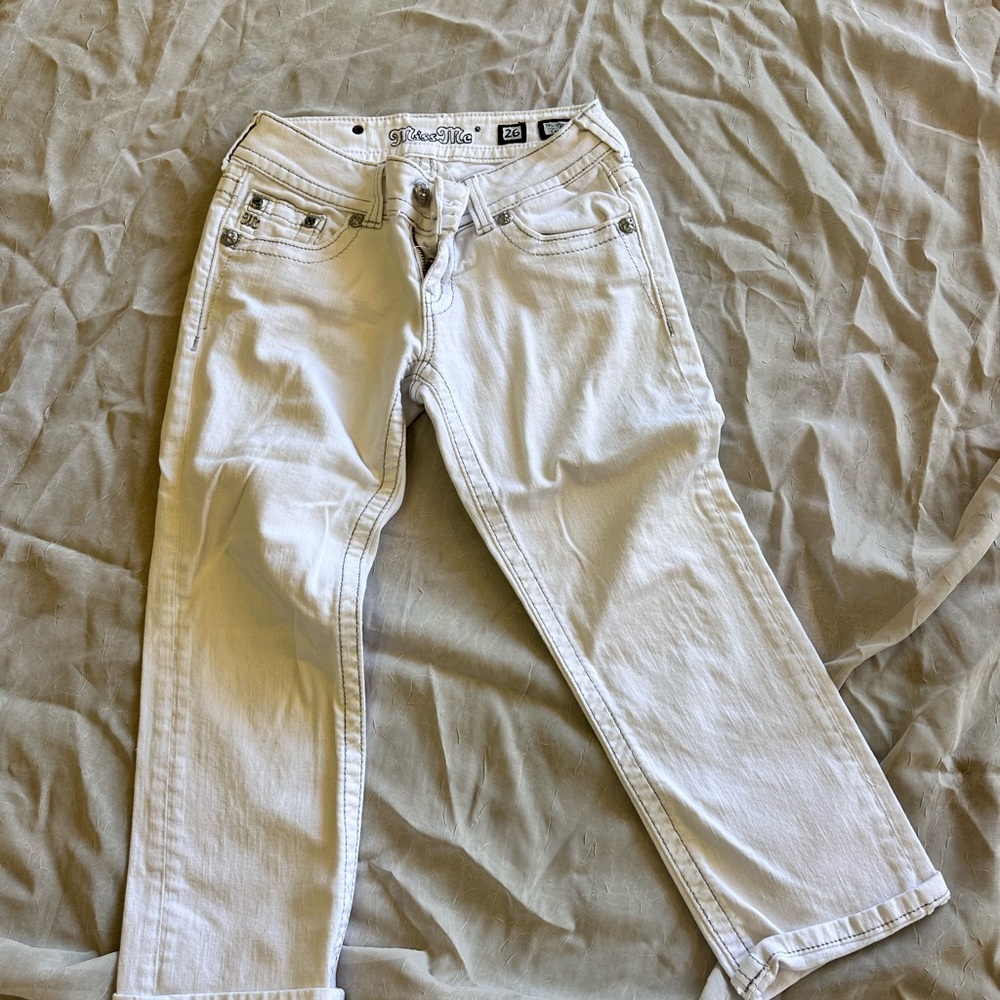 Miss Me White Ankle Jeans